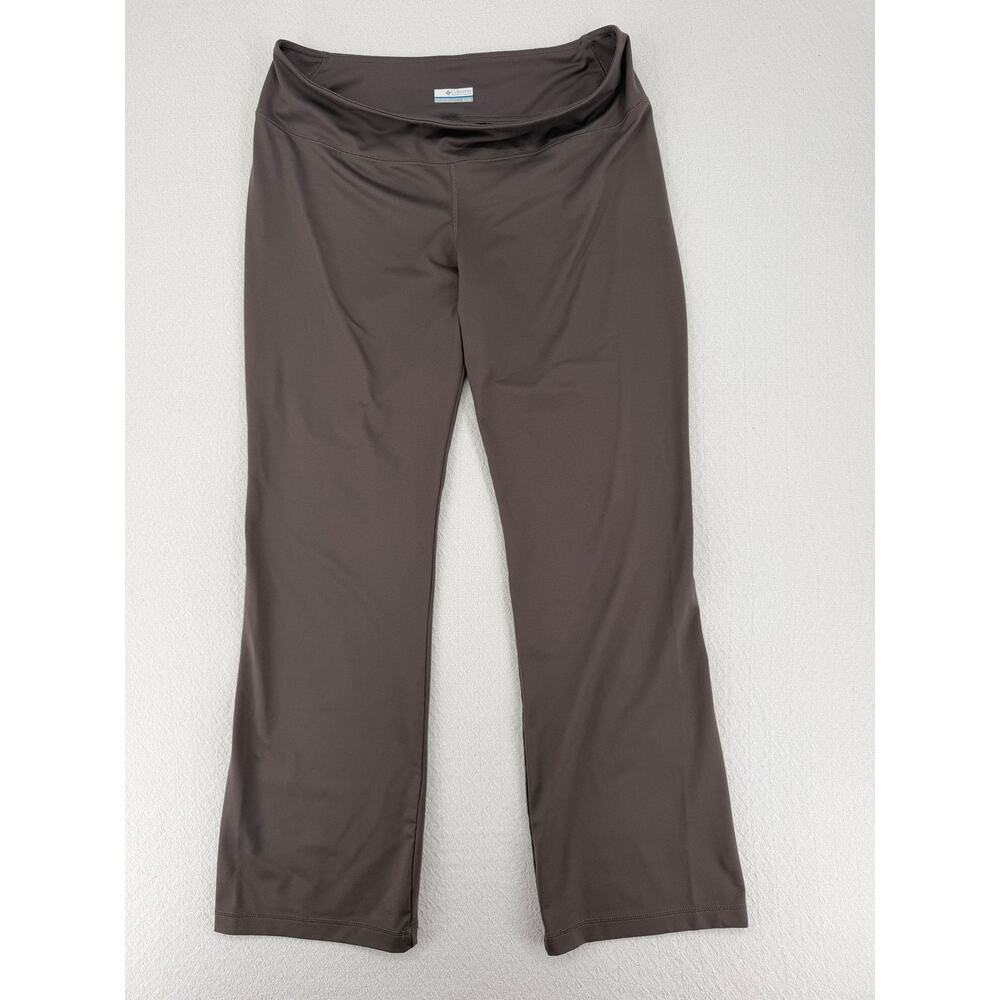 Columbia Womens Athletic Pants High Rise XL Brown‎ Gray Workout Yoga Bootcut